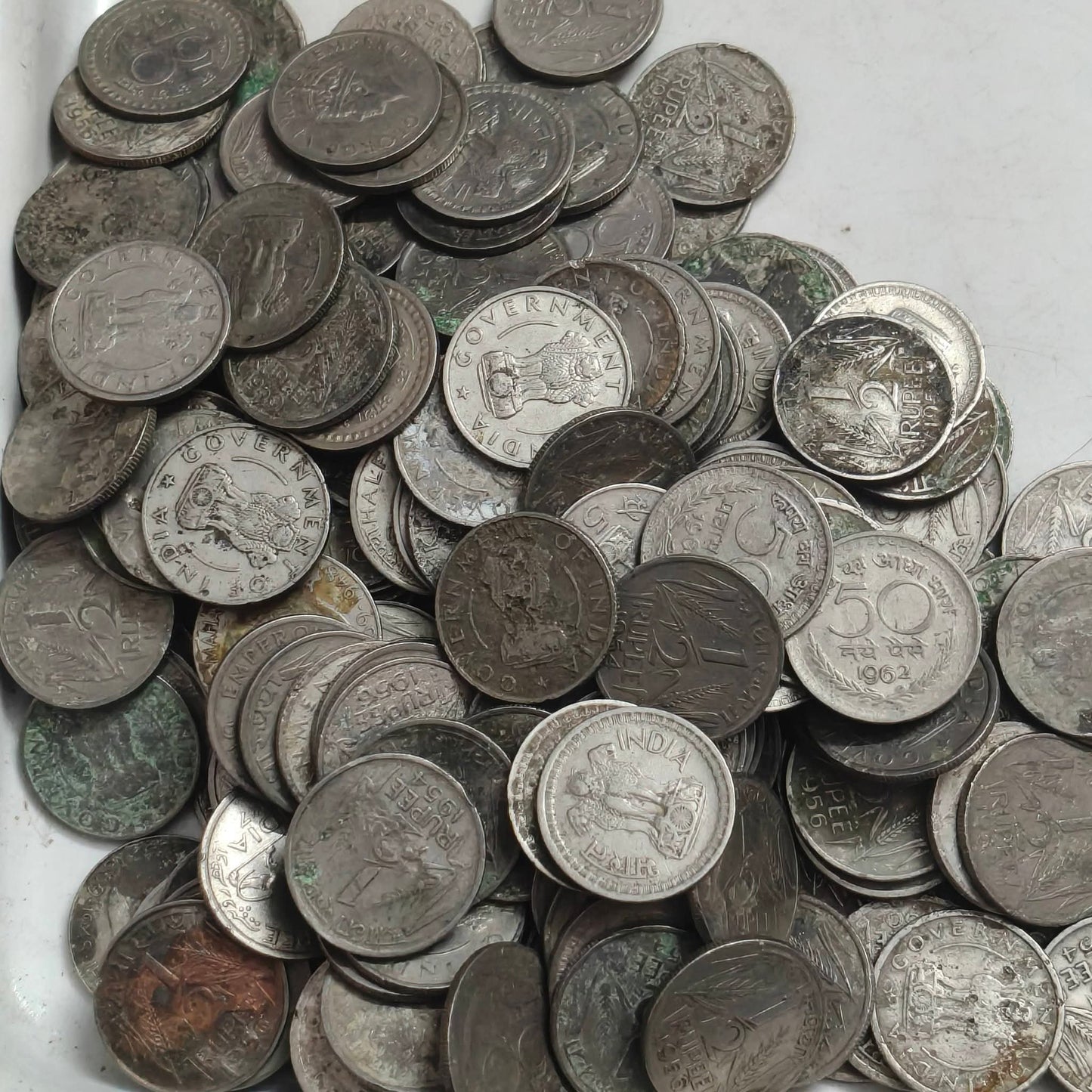 1/4 Rupee and 1/2 rupee 1947 48 49 50, All mix 2 Magnetic total 50 -50 piece both - Collection Bazzar