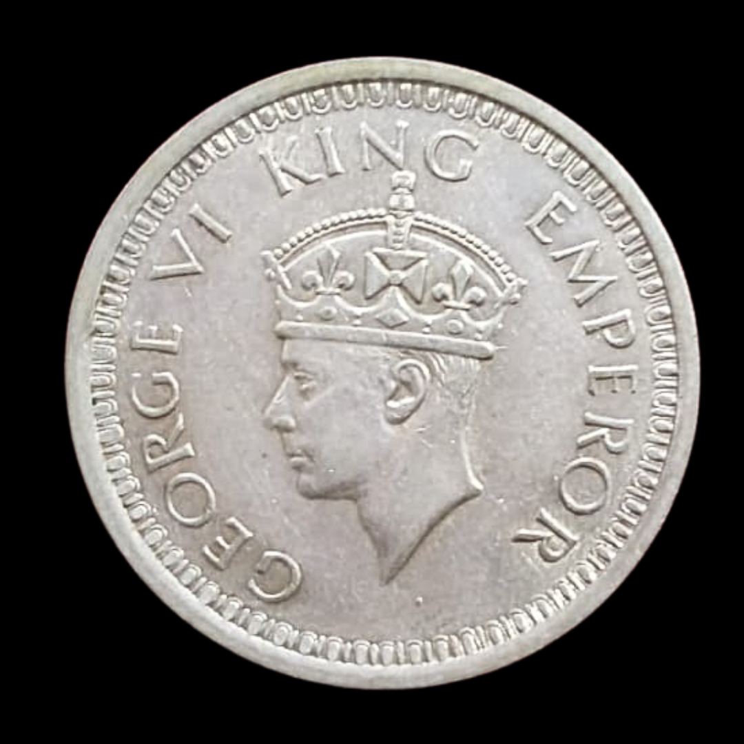 1 Rupee George VI King Emperor 1945 Silver Coin Collectible - Collection Bazzar