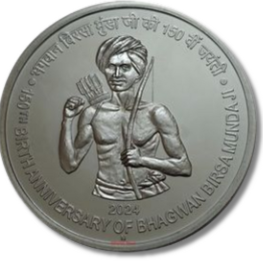 ₹150 UNC Coin – 150th Birth Anniversary of Bhagwan Birsa Munda Ji | Official Folder Pack | Government Mint