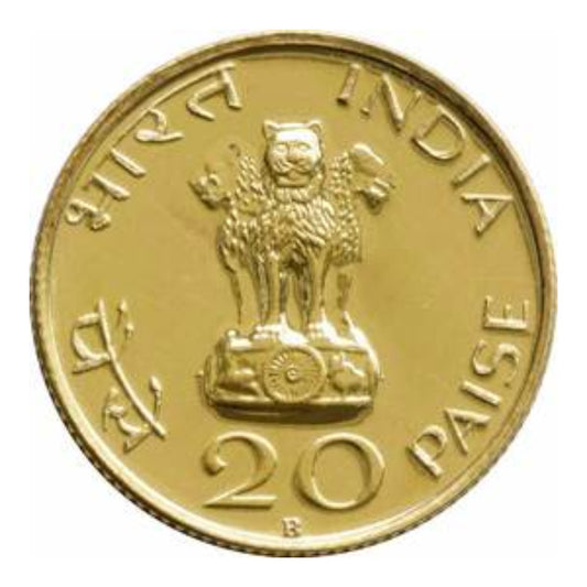 20 Paise 1969 Mahatma Gandhi Centenary Commemorative Coin - Collection Bazzar