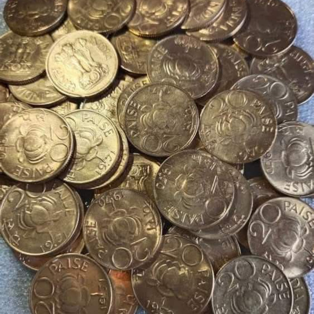 20 paisa Brass Magnisium Mix Mint Mix year Top Condition qty 100 - Collection Bazzar