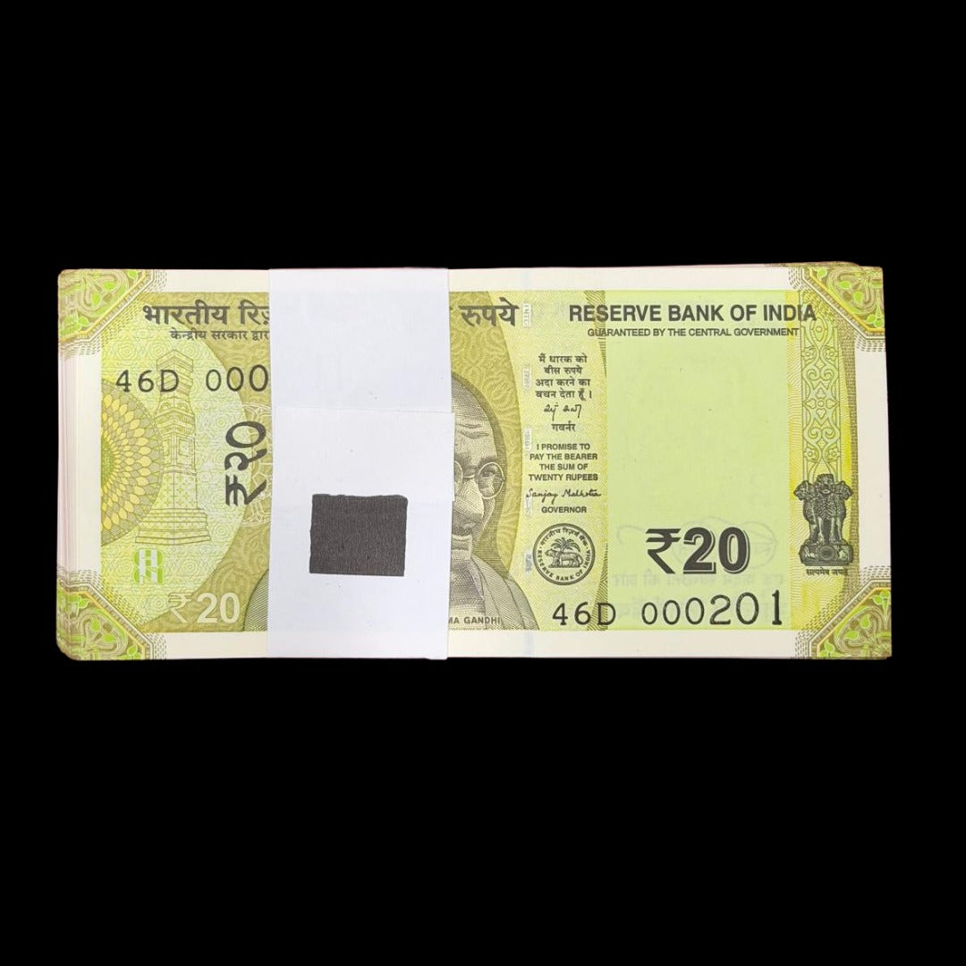 Rs 20 Serial Birthday Packet Lower Number 000201 Unc Condition