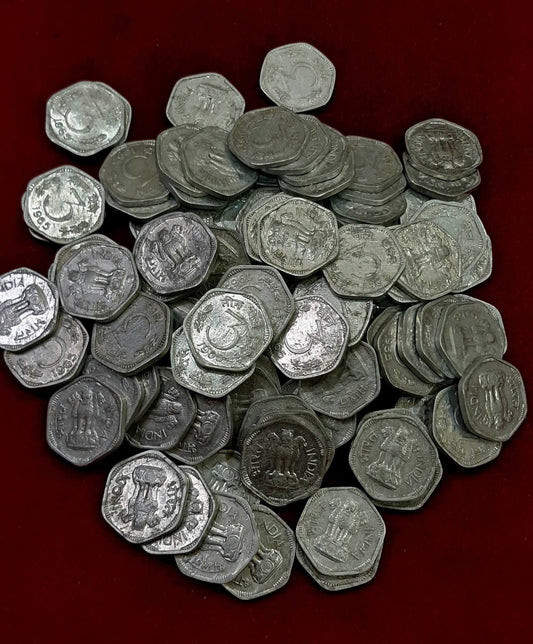 3 Paisa Alluminium Magnisium 50 Pieces Coin Mix Mint Mix Year - Collection Bazzar