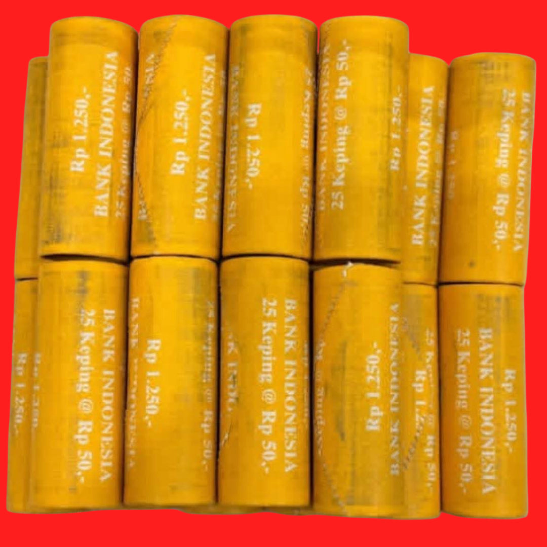 50 Rupiah Indonesia 25 coins Roll Each Roll Price World Currency - Collection Bazzar