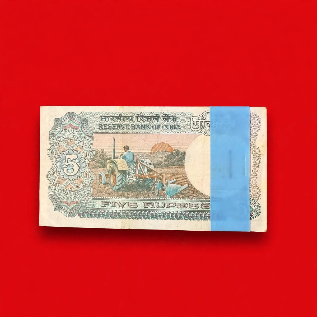 Rs 5 Tractor Issue Serial Packet Gov. Bimal Jalan Collectible