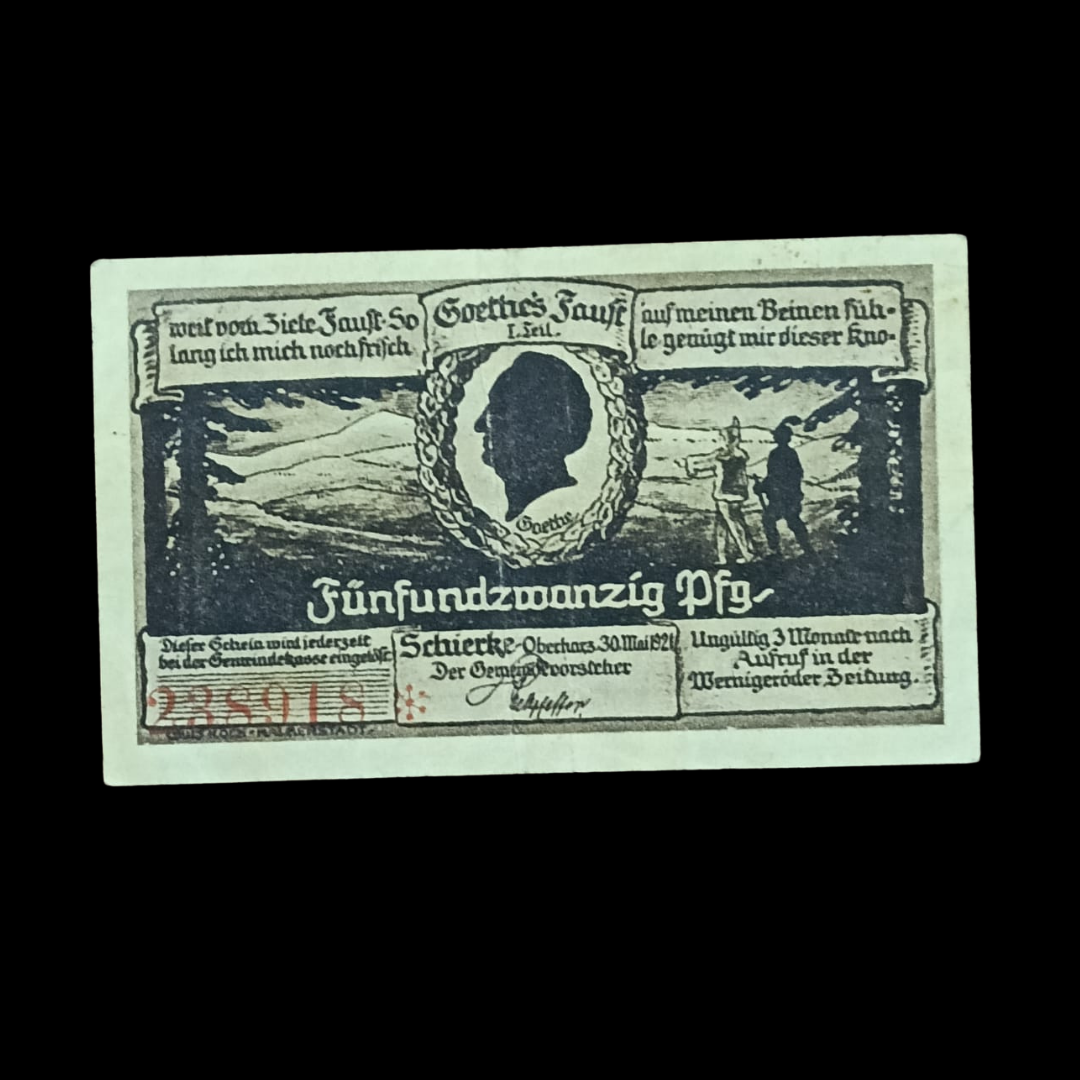 25 Pfennig Notgeld Municipality of Schierke (Prussian province of Saxony)