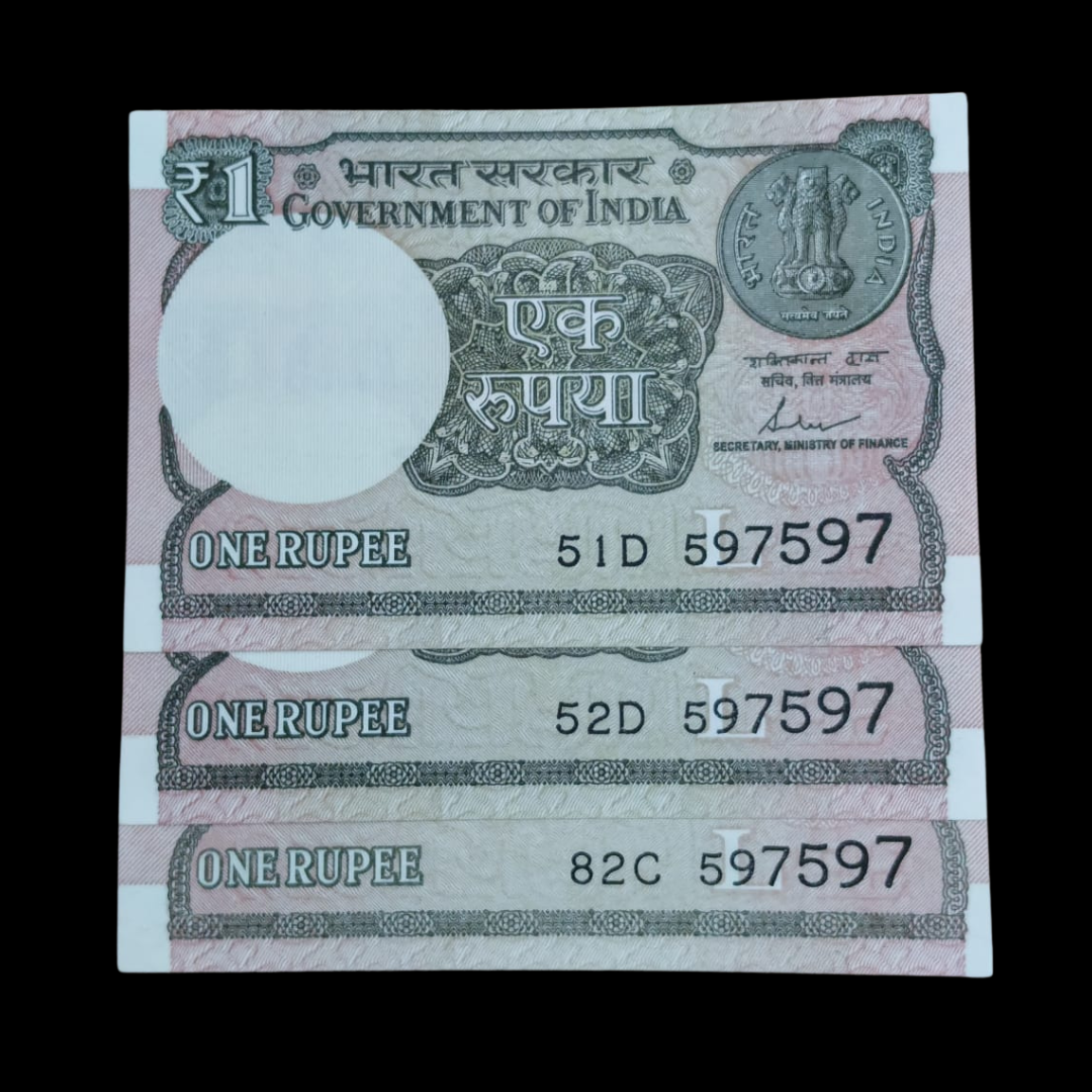Rs 1 Set of 3 Notes Doubling Number Hard To Collect this Notes same number