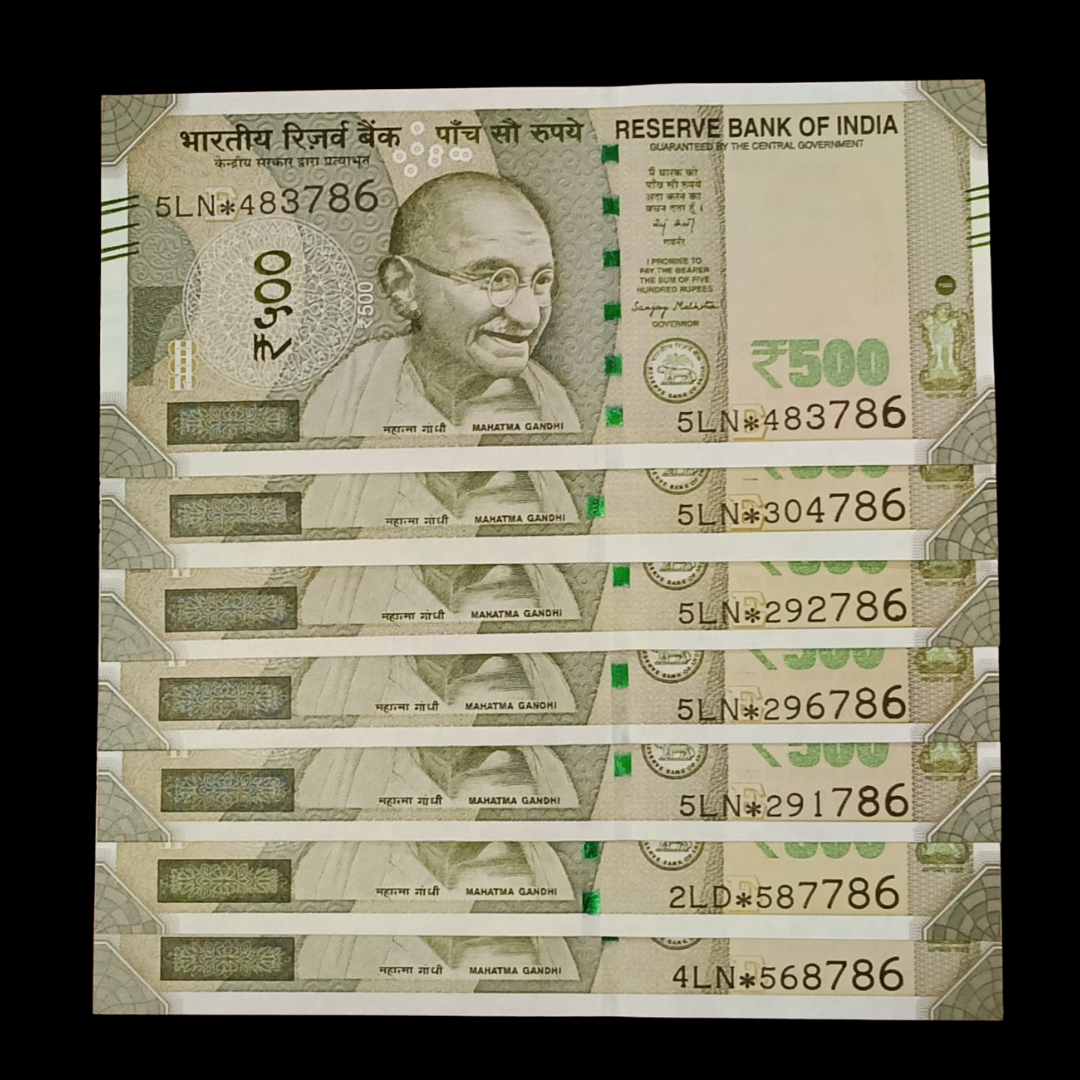 Rs 500 Star Note 786 Ending Holy Number Each Note Price