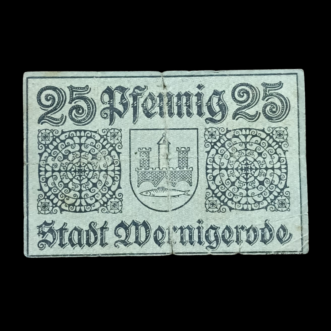 25 Pfennig Local Bannote, Wernigerode, Germany, 1918