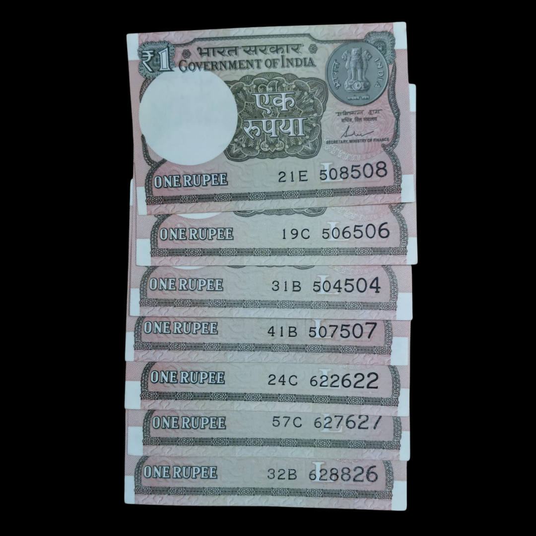 Rs 1 Set of 10 Notes Doubling Number Old Notes Rare Item