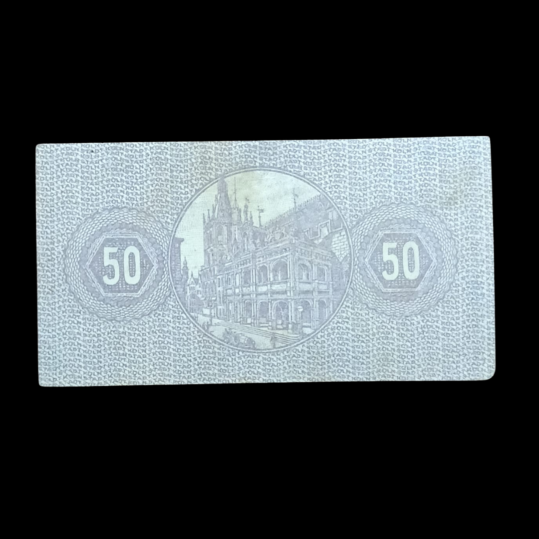 50 Pfennig Weimarer Republik, 1920, Köln - Oberbürgermeister Adenauer