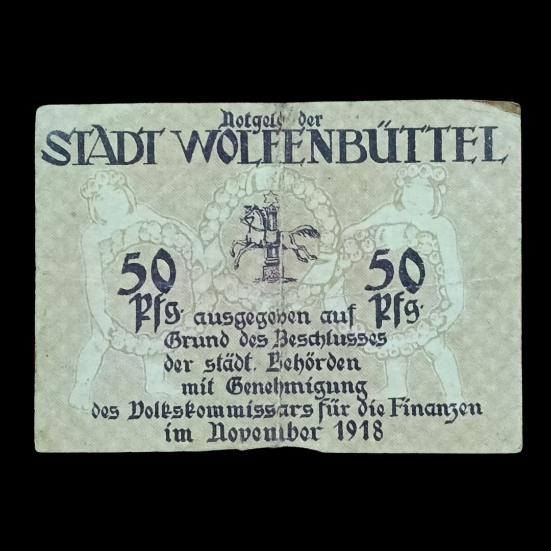 50 Pfennigs Local banknotes City of Wolfenbüttel 1918