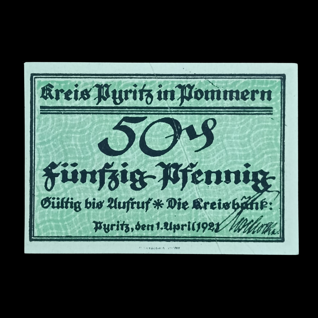 50 Pfenning Pyritz (Poland Pyrzyce) Notgeld 1921 Rare Item