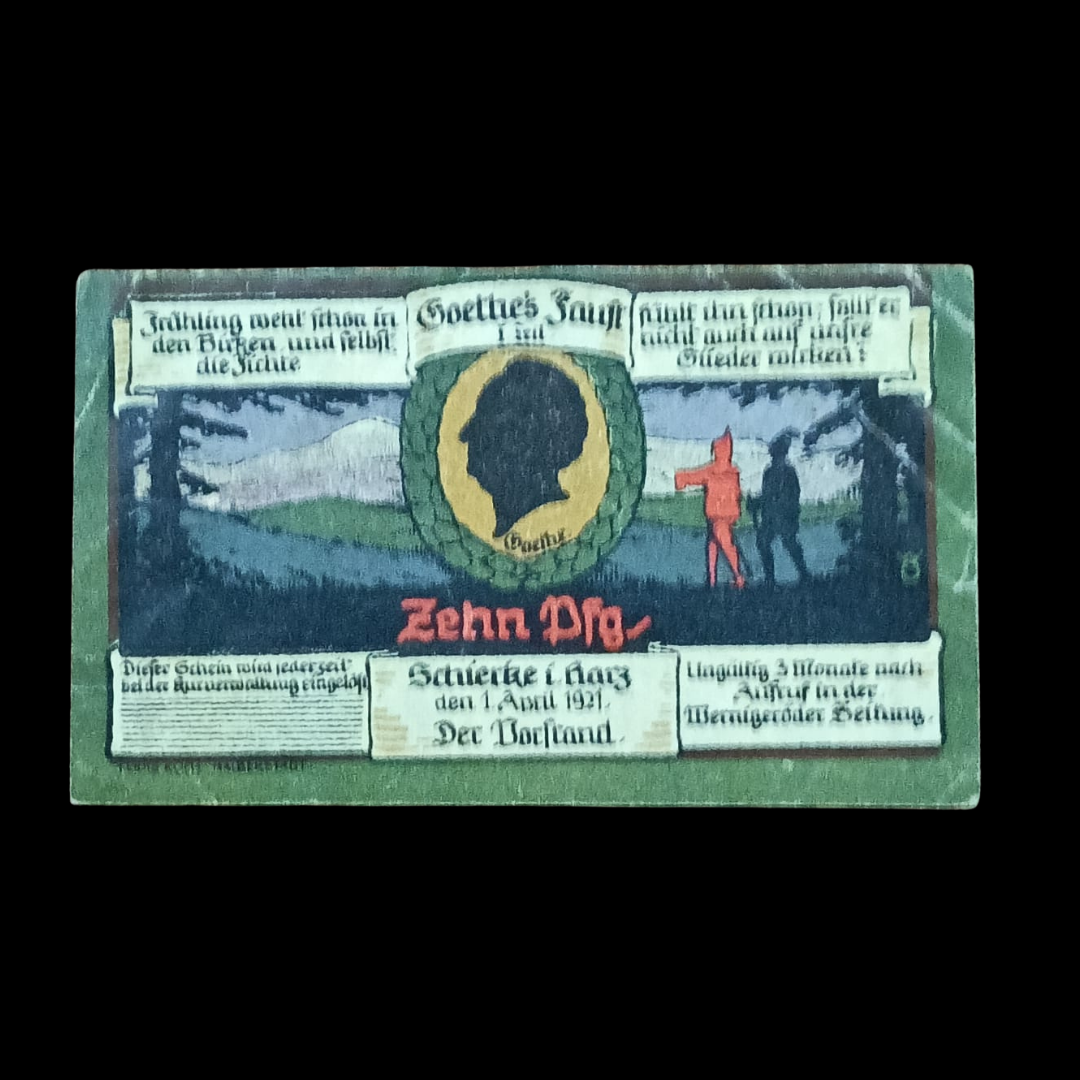 10 Pfennig Notgeld Municipality of Schierke (Prussian Province of Saxony)