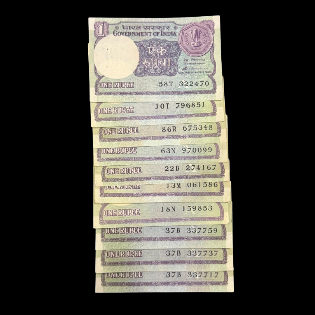 Rs 1 Old Note Small Coin Set of 10 Governor S Venkatraman Set