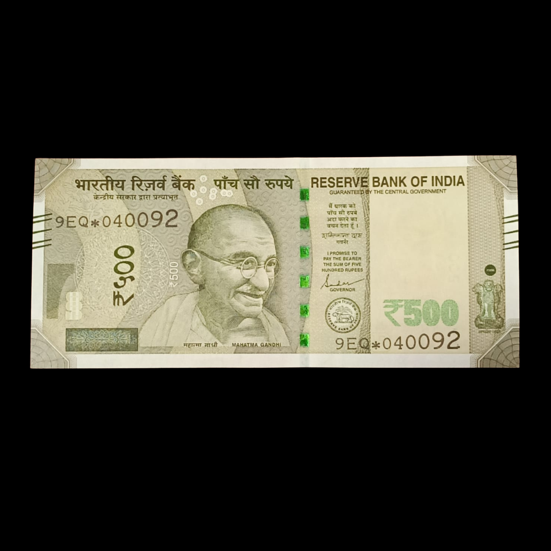 Rs 500 Star Note Serial Number 040092 Rare Collectible Item