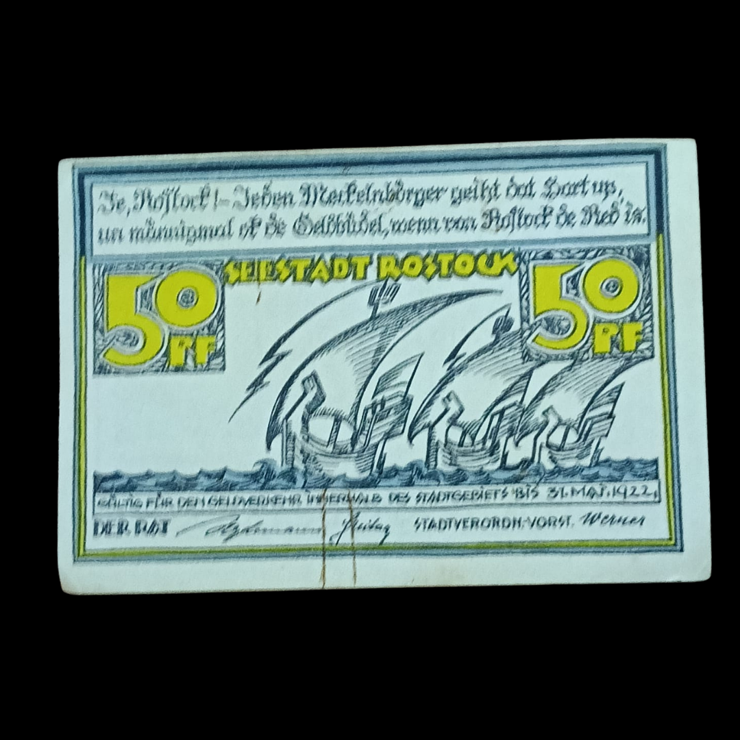 50 Pfennig "Reutergeld" City of Rostock (State of Mecklenburg-Schwerin)