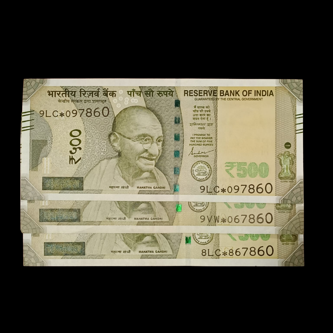 Rs 500 Star Note Set 786 Holy Bismillah Number Lot 3 PCS