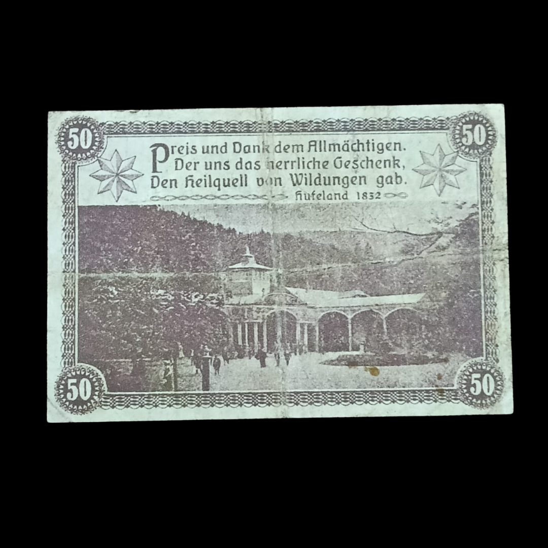 50 Pfenning 1920 Notgeld Stadt Bad Wildungen Schein