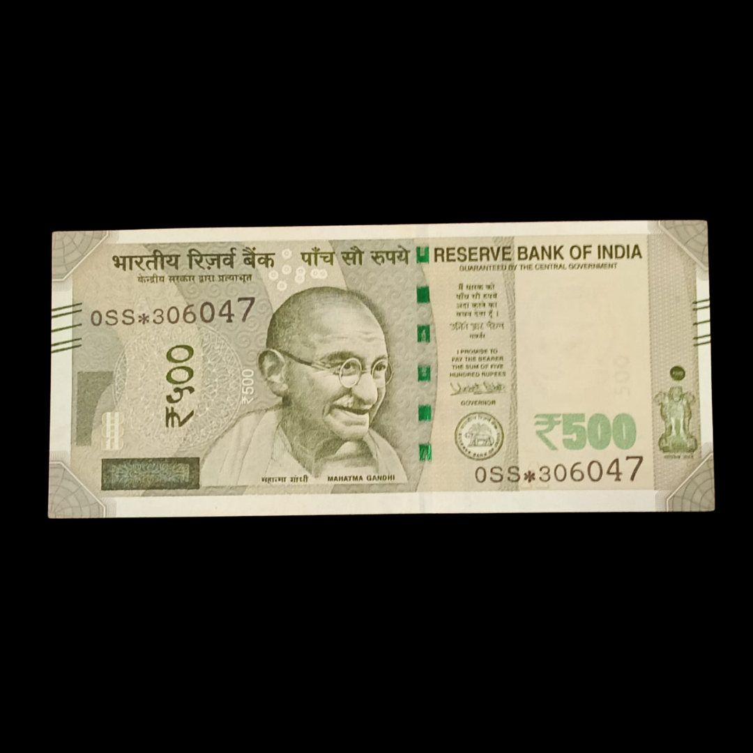 Rs 500 Star Note 306047 Serial Number urjit patel Rare Collectible Item