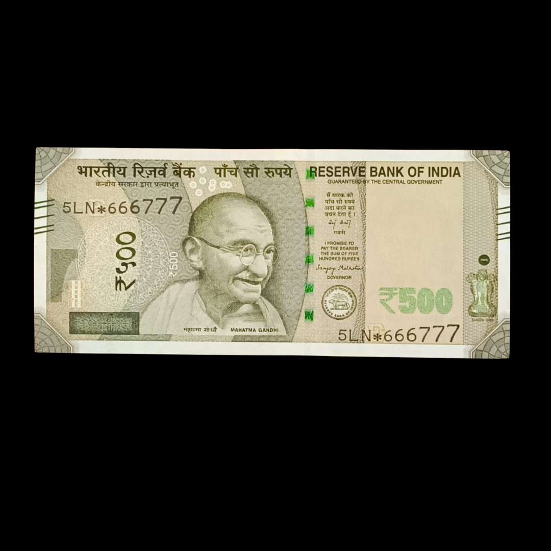 Rs 500 Star Note Fancy Number 666777 Step Number 67 Rare