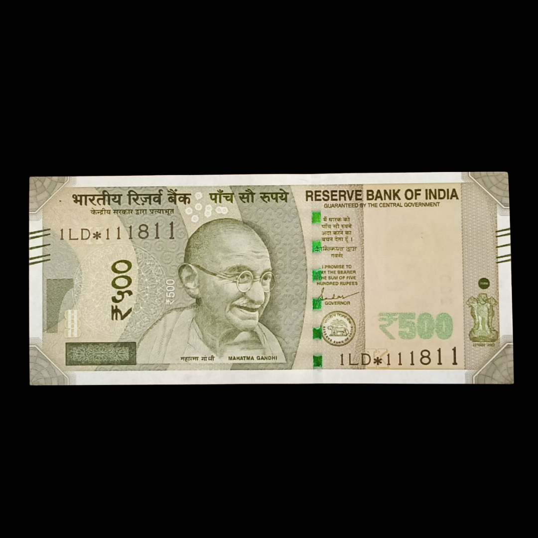 Rs 500 Star Note 5 times 1 111X11 Type Solid Number Rare Item