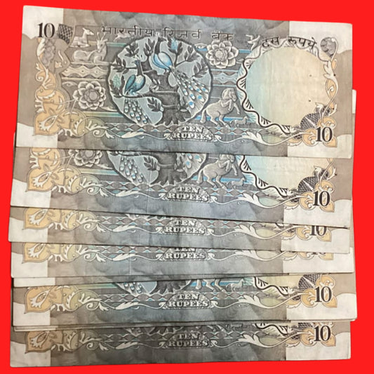 Buy Rs 10 old Peacock issue Rare Gov S jaggannathan 10 note lot - Collection Bazzar