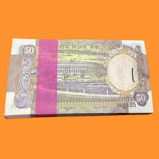 Buy Rs 50 Parliament issue serial packet 1EG 376601 S Venkatraman sign - Collection Bazzar