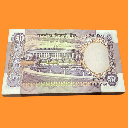 Buy Rs 50 Parliament issue serial packet 3EK 371301 C Rangrajan sign - Collection Bazzar