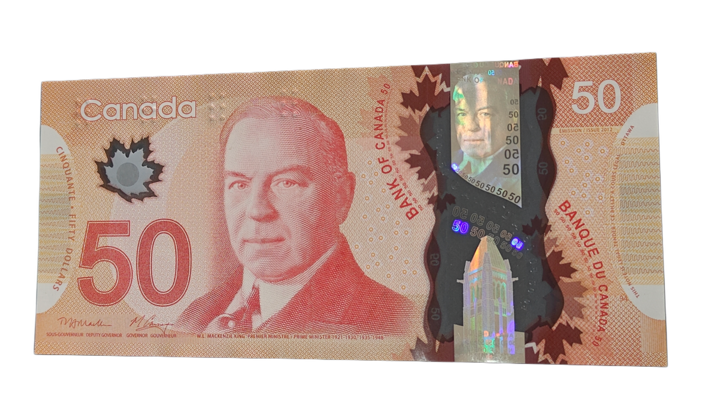 Canada $50 Polymer Banknote – Rare Collectible Currency - Collection Bazzar
