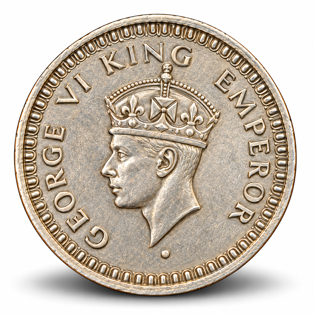 Quarter Rupee 1/4 Silver Coin 1944 George VI King Emperor Rare
