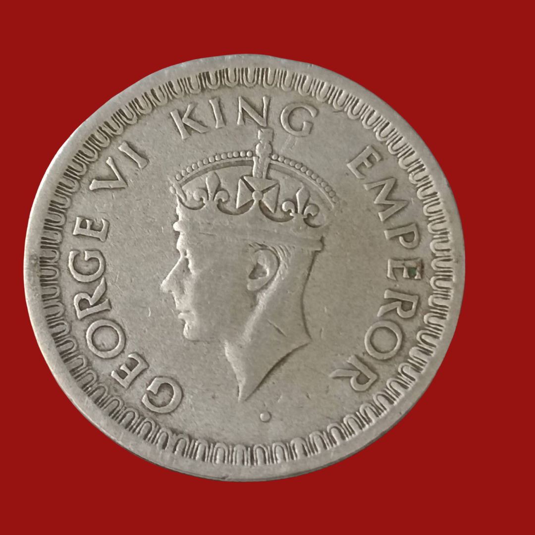 Half Rupee 1/2 india Silver Coin 1945 India George VI King Emperor - Collection Bazzar