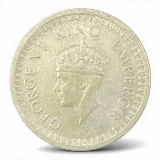 Half Rupee Silver Coin 1944 India George VI King Emperor - Collection Bazzar