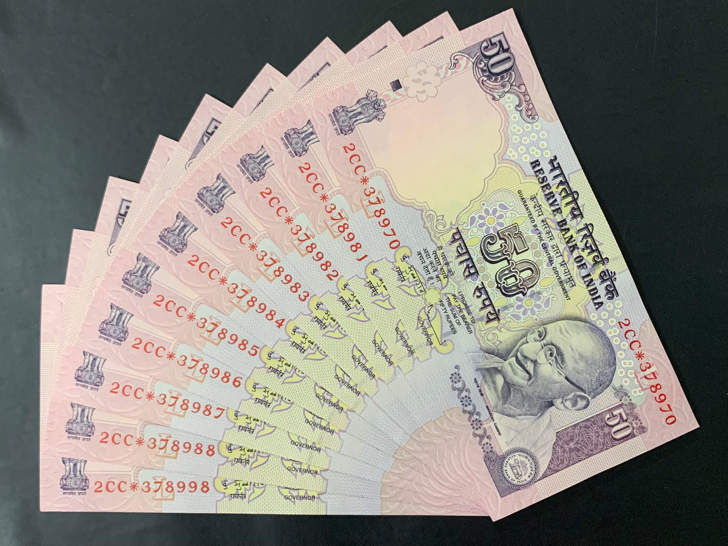 Rs.50/- GEM UNC OLD 10 note SIGNATURE ⭐ NUMBER Extrmly rare difrent number given