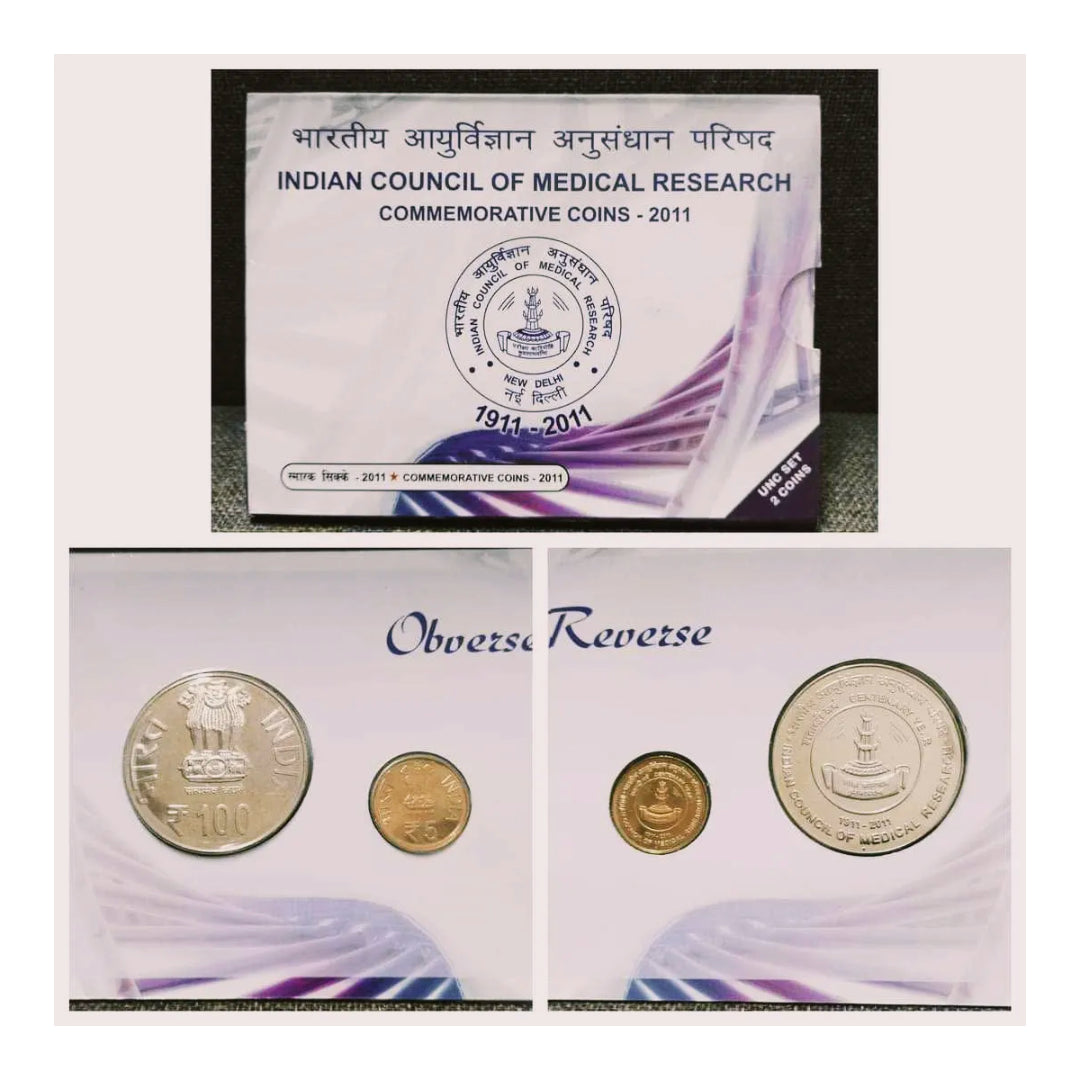 Indian council of medical research unc coins set rare collectible - Collection Bazzar