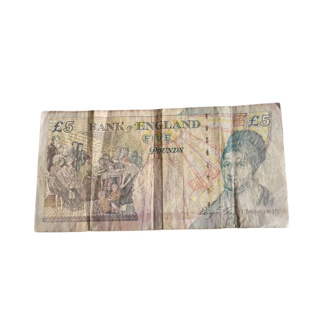 Old Bank of England £5 Elizabeth Fry Note – Rare Paper Currency – Collectible British Pound” - Collection Bazzar