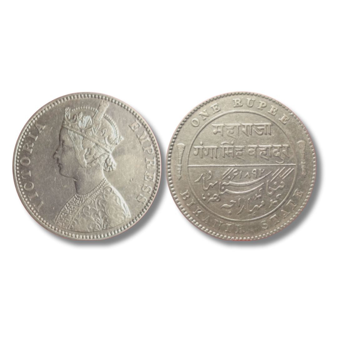 One Rupee Coin – Victoria Empress / Maharaja Ganga Singh Bahadur | Bikaner State | Buy Rare Coin Online