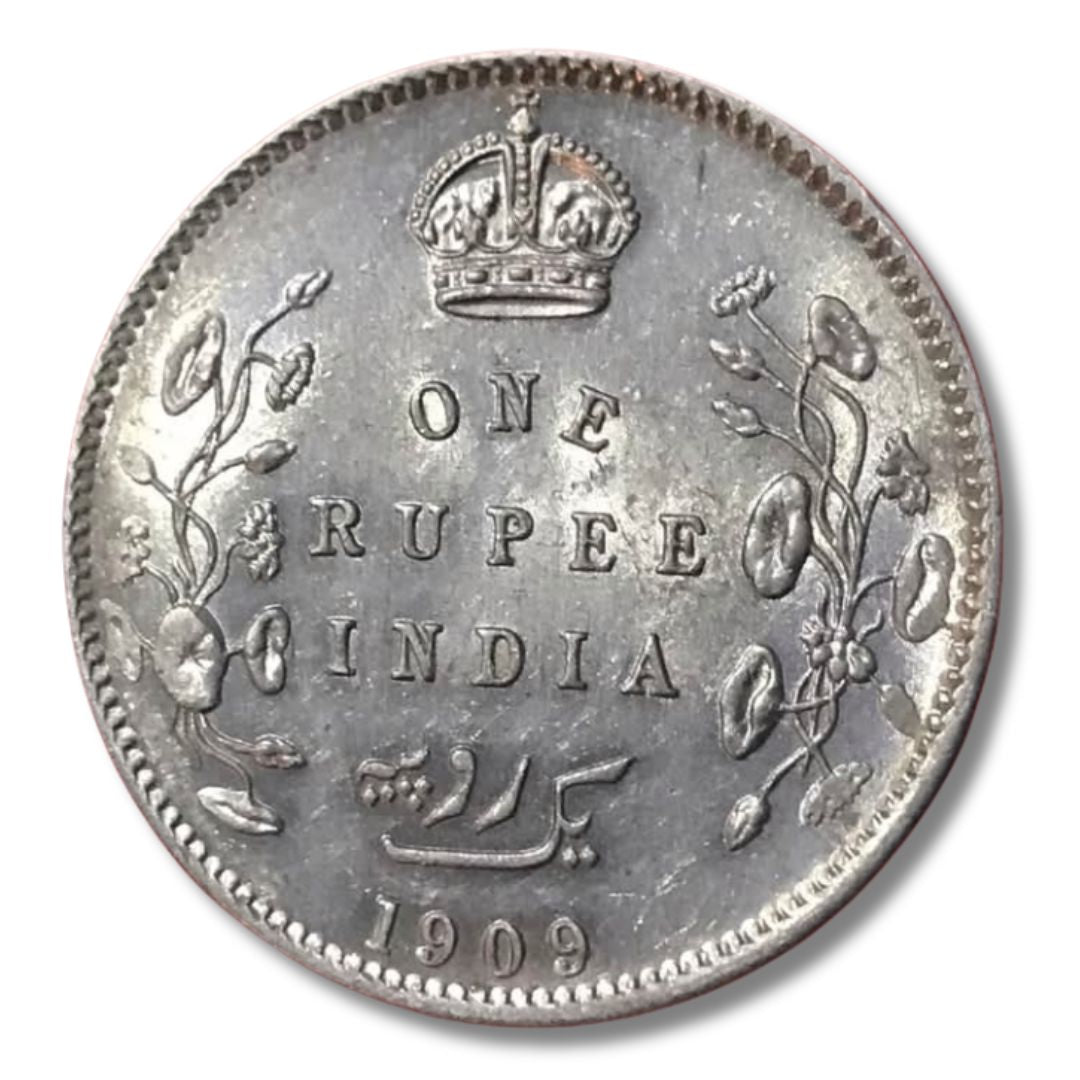 1909 – 1 Rupee Silver Coin | Edward VII King & Emperor | British India | Excellent Condition