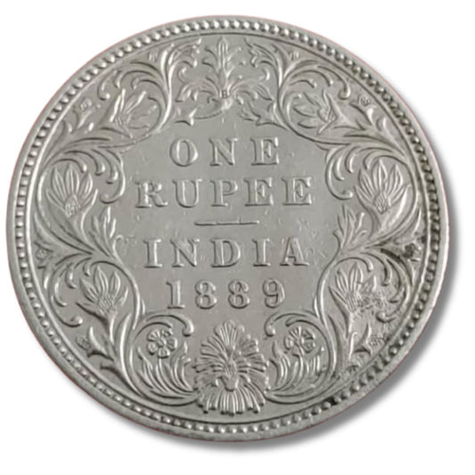 1889 One Rupee Silver Coin – Victoria Empress | Buy British India Coin Online