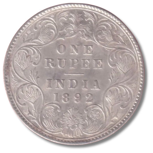 1892 One Rupee – Victoria Empress Silver Coin (Excellent Condition)