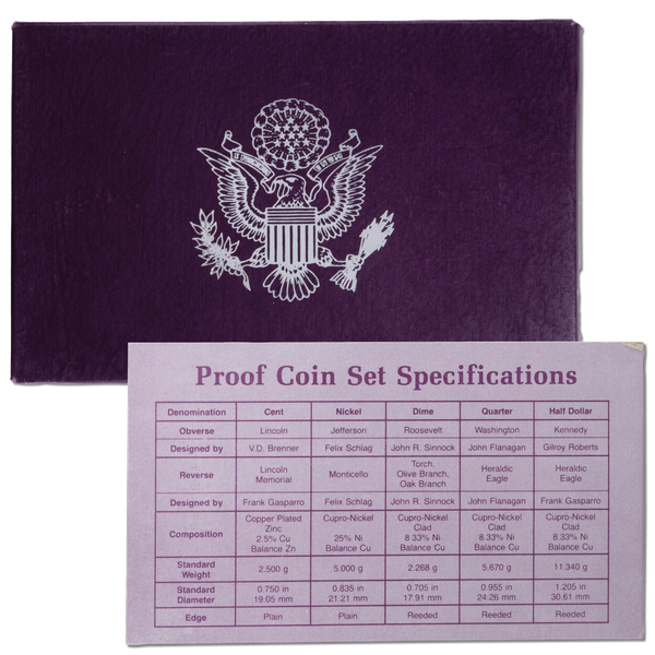 1987 United States Proof Coin Set | 5 Coins – 1 Cent, 5 Cent, 10 Cent, Quarter, Half Dollar