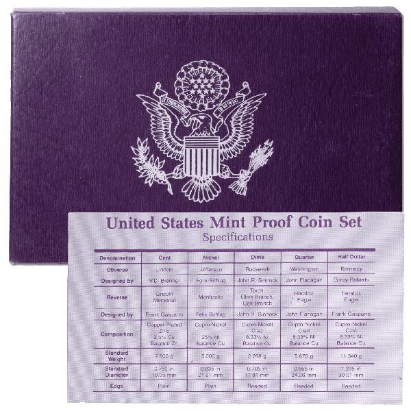 1988 United States Proof Coin Set | 5 Coins – 1 Cent, 5 Cent, 10 Cent, Quarter, Half Dollar