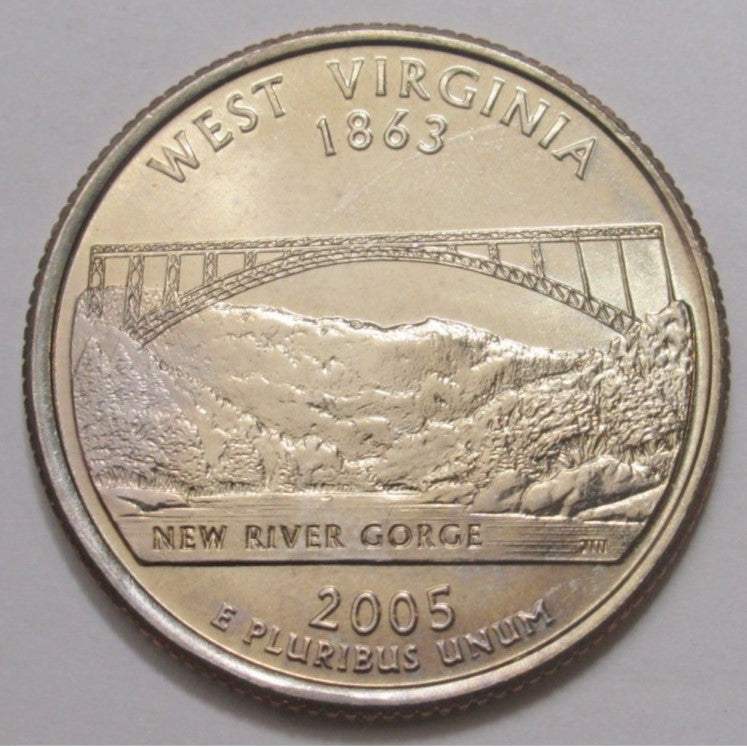 Quarter Dollar USA 1/4 Dollar Washington Quarter West Virginia 2005 - Collection Bazzar