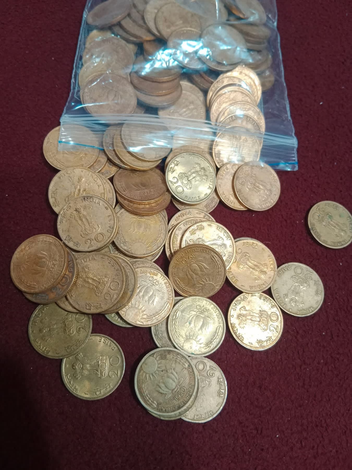 RARE 1970
20 PAISE brass
Sun 🌻 🌞 lotus
30 pis - Collection Bazzar