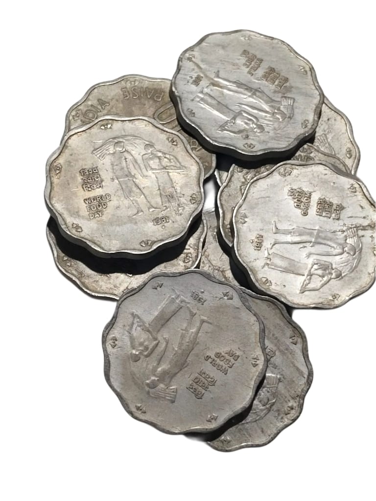 Rare 10 paisa coin 1981 World food day ( 10 pieces) Indian commemorative coin - Collection Bazzar