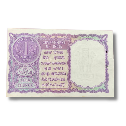 Rs 1 Note 1951 Old Extremely Rare Collectible Indian Currency - Collection Bazzar