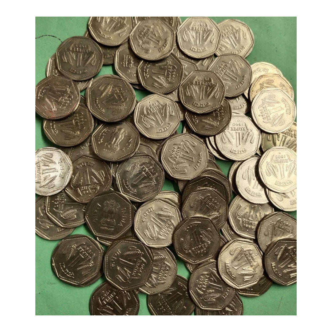 Rs 1 coin copper nickel 100 piece mix year lot - Collection Bazzar