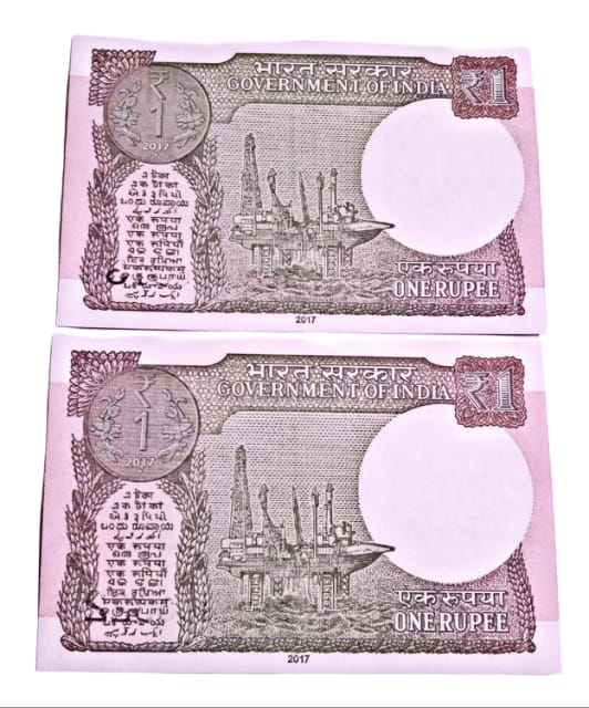 Rs 1 notes 400312 & 400321 (01234 jumbled ladder) - Collection Bazzar