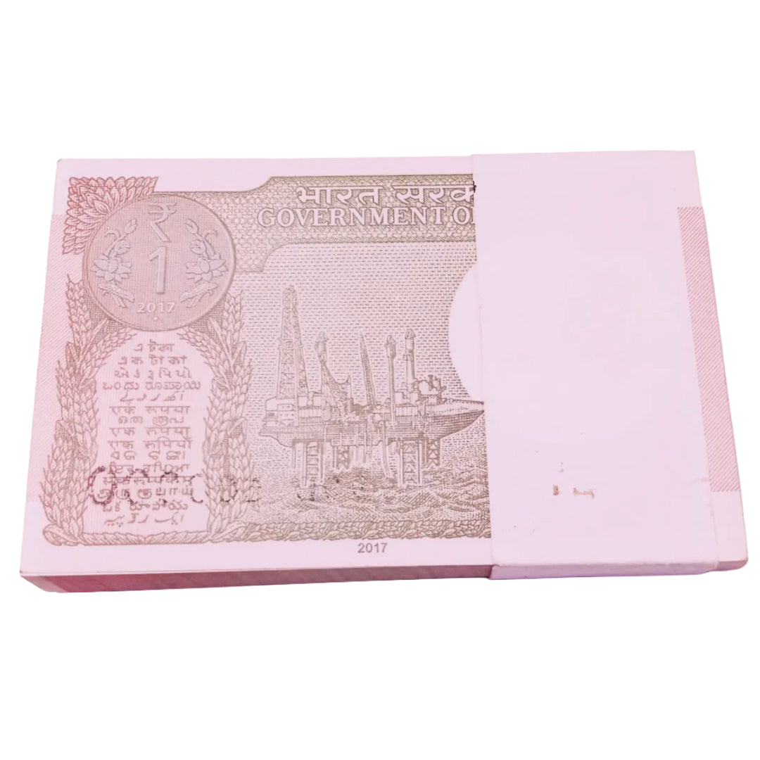 Rs 1 solid number packet 499901-499999(500000 no missing ) 2017 year - Collection Bazzar