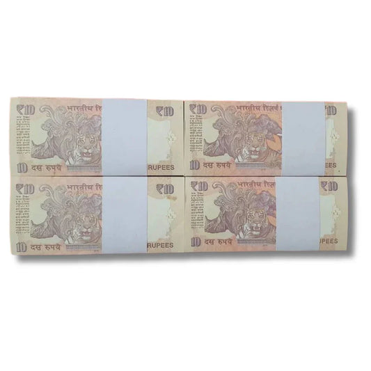 Four bundles of Indian 10 rupee banknotes, gem uncirculated, serially packed